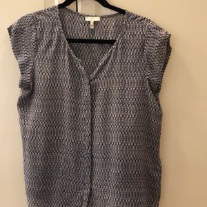 BLUE PATTERNED JOIE BLOUSE
